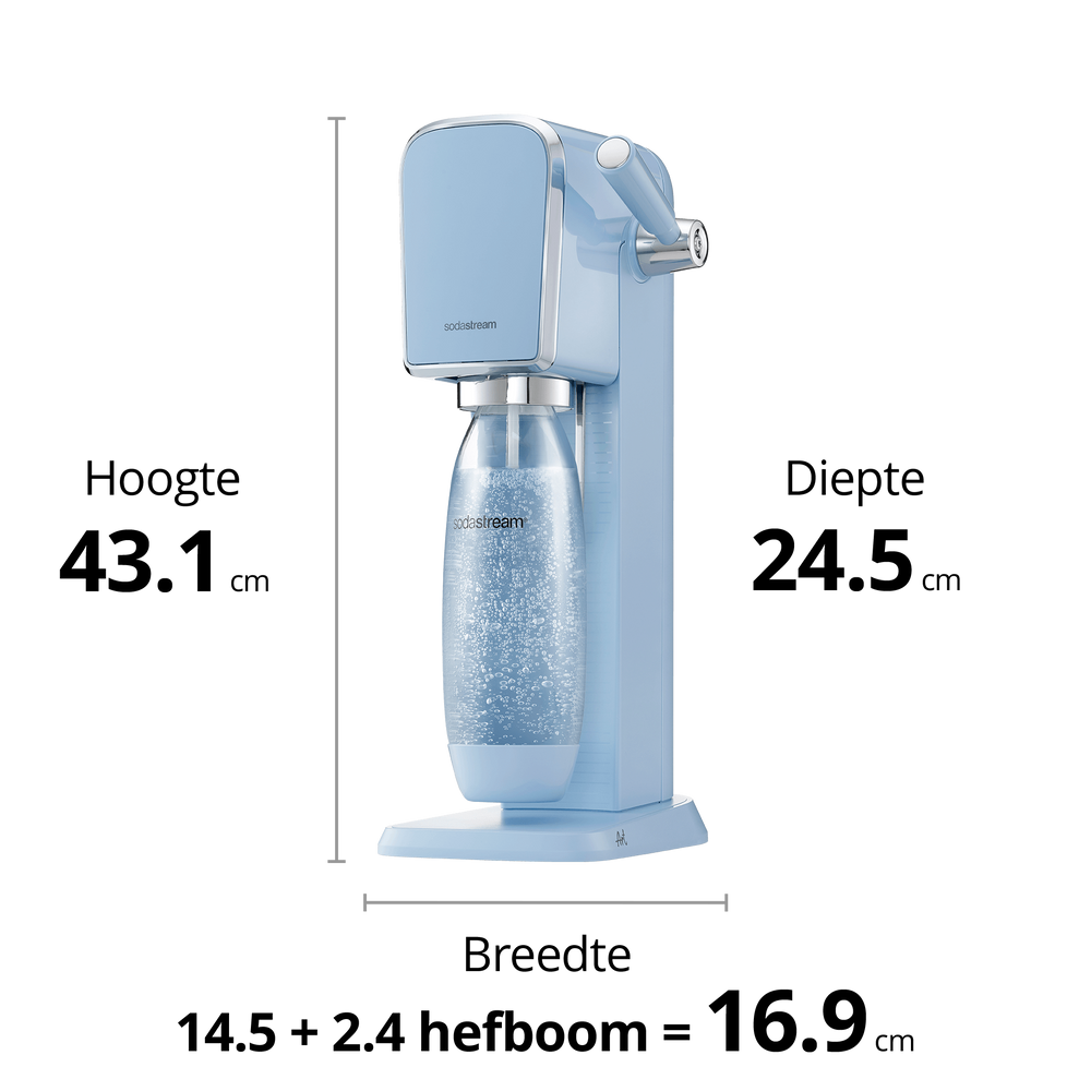 SodaStream Art blauw Bruiswater Machine dimensies