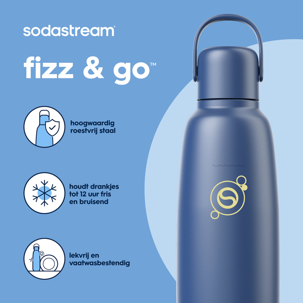Bouteille en acier inoxydable fizz&go - Bleue