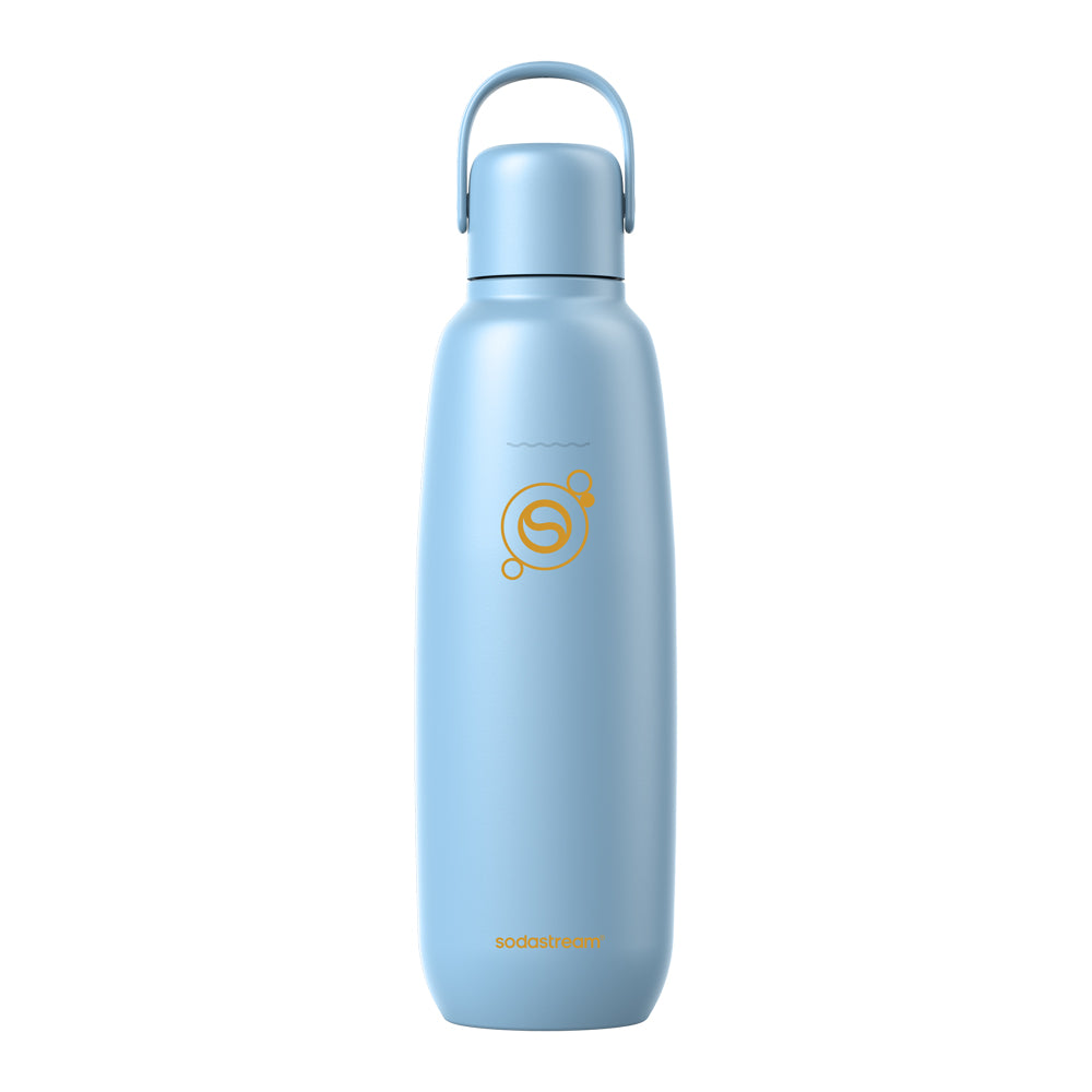 Bouteille de gazéification Sodastream fizz & go™ 0.9L en inox, sans BPA, couleur glaçe sodastream