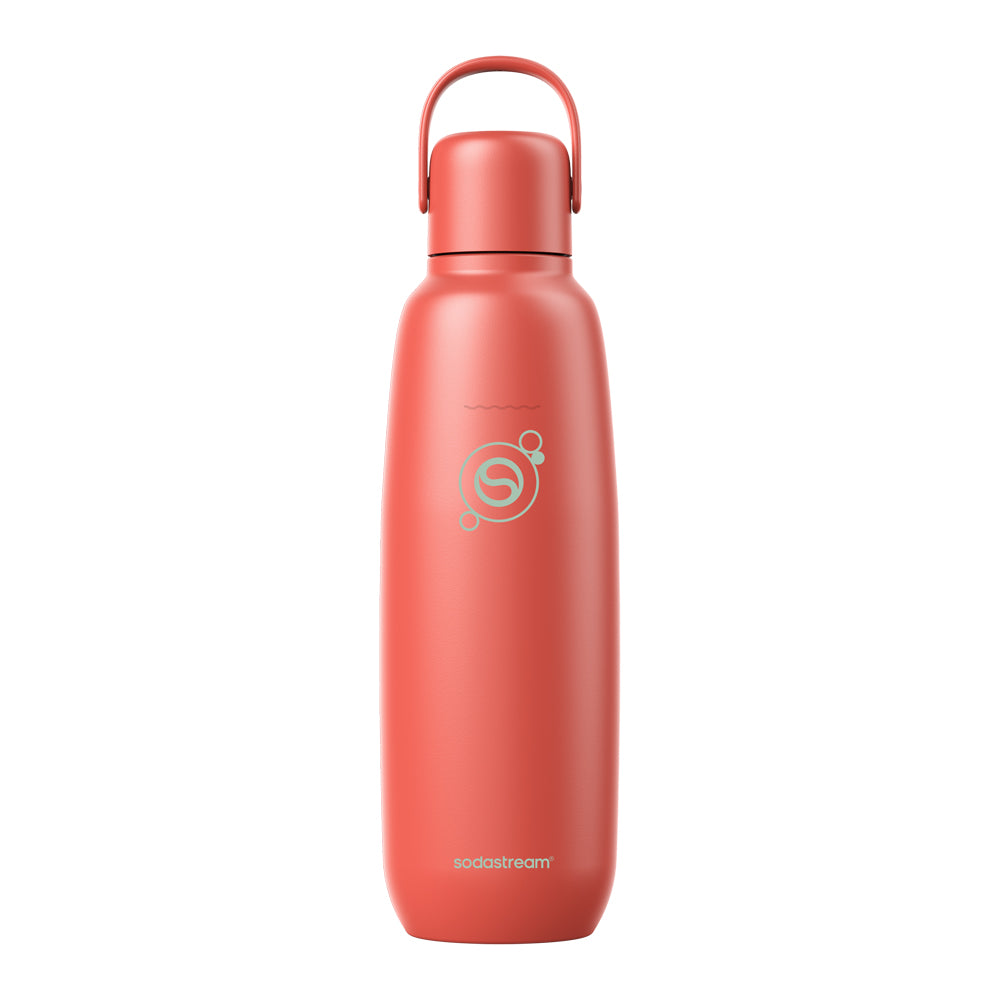 Bouteille de gazéification Sodastream fizz & go™ 0.9L en inox, sans BPA, couleur papaye sodastream