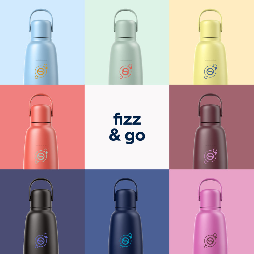 0.9L Sodastream fizz & go™ roestvrijstalen bruiswaterfles bosbes