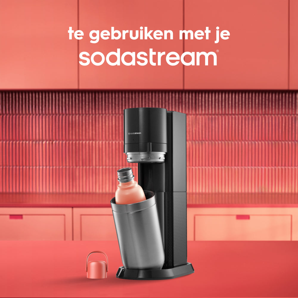 0.9L Sodastream fizz & go™ roestvrijstalen bruiswaterfles papaja