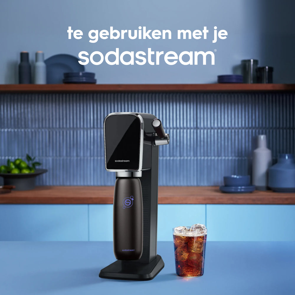 0.9L Sodastream fizz & go™ roestvrijstalen bruiswaterfles zwart