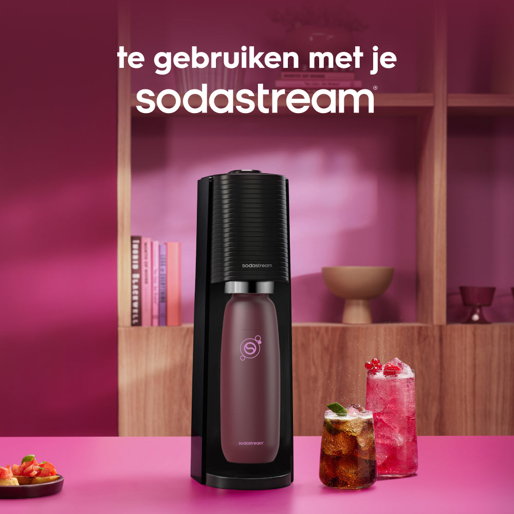 Bouteille de gazéification Sodastream fizz & go™ 0.9L en inox, sans BPA, couleur grenade