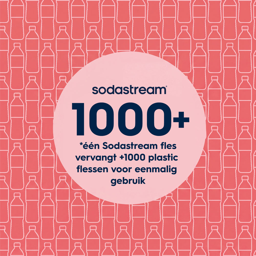 0.9L Sodastream fizz & go™ roestvrijstalen bruiswaterfles papaja