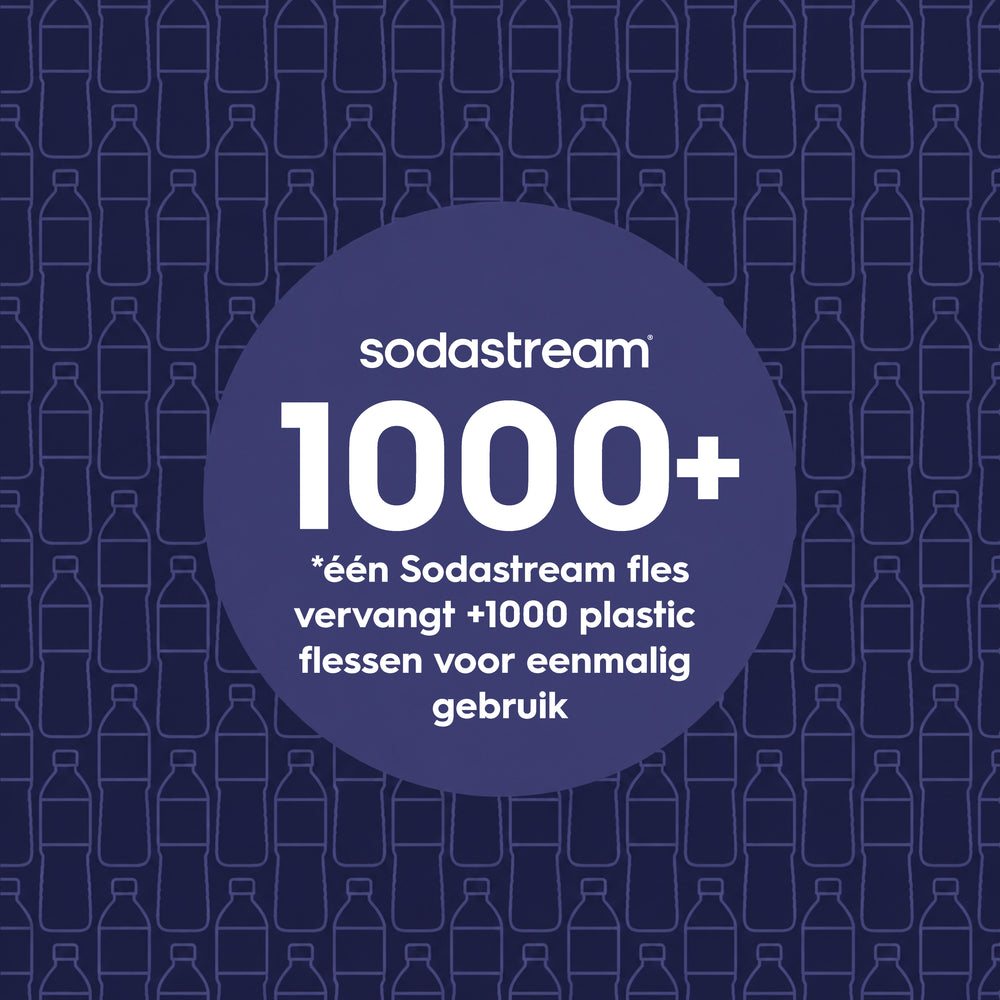 0.9L Sodastream fizz & go™ roestvrijstalen bruiswaterfles zwart